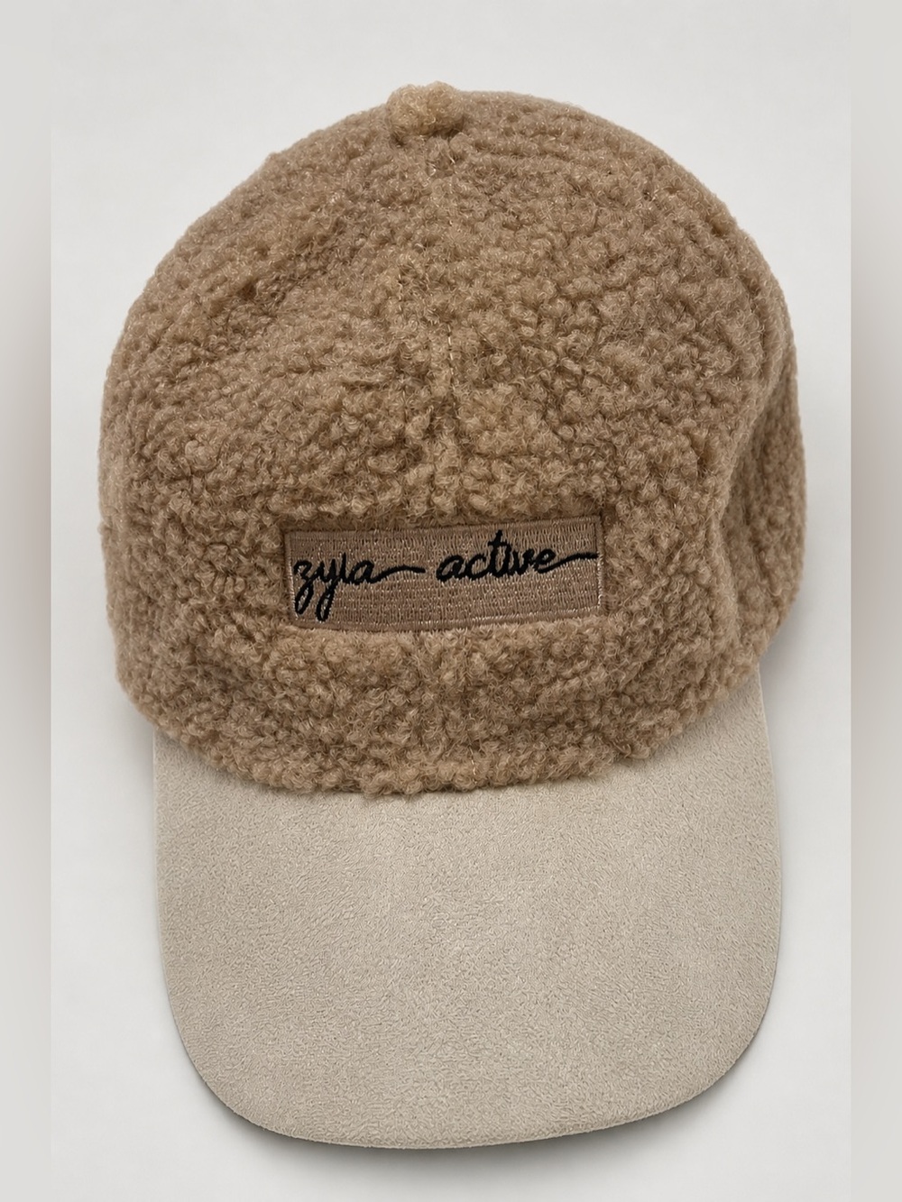 ZYIA‎ Active Tan Sherpa Hat with Cream Brim